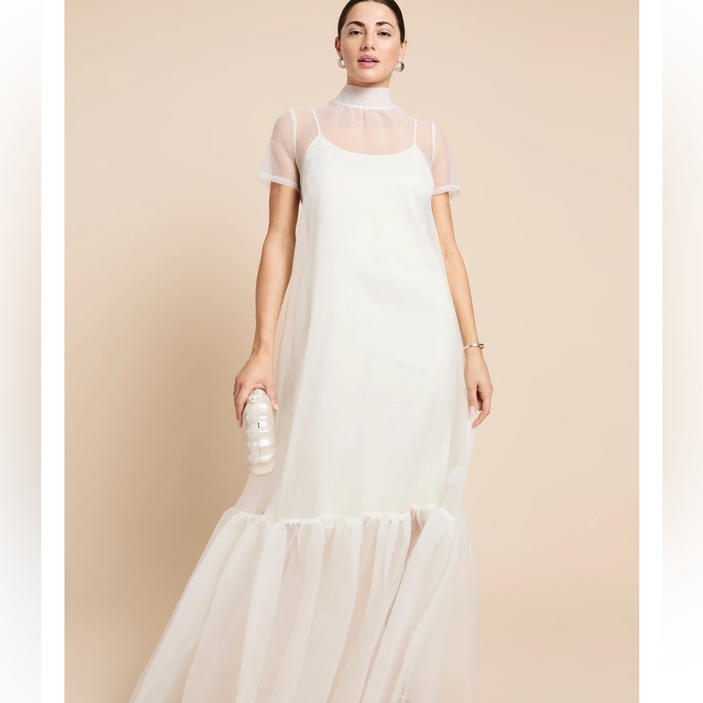 Caara Melody Dress in white tulle